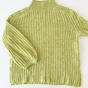 Pilcro and the Letterpress (Anthropologie) "The Dawn" Ribbed Mock-Neck Sweater M